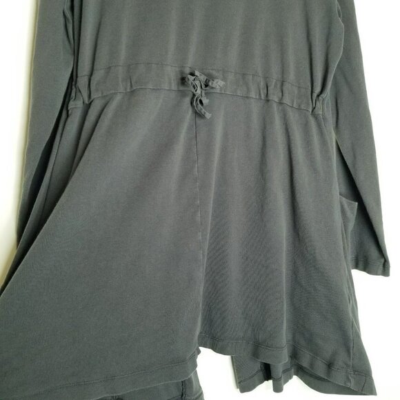 Barbara Lesser Long Cardigan sweater gray hook eye closure pockets kimono XL‎ - Picture 7 of 13